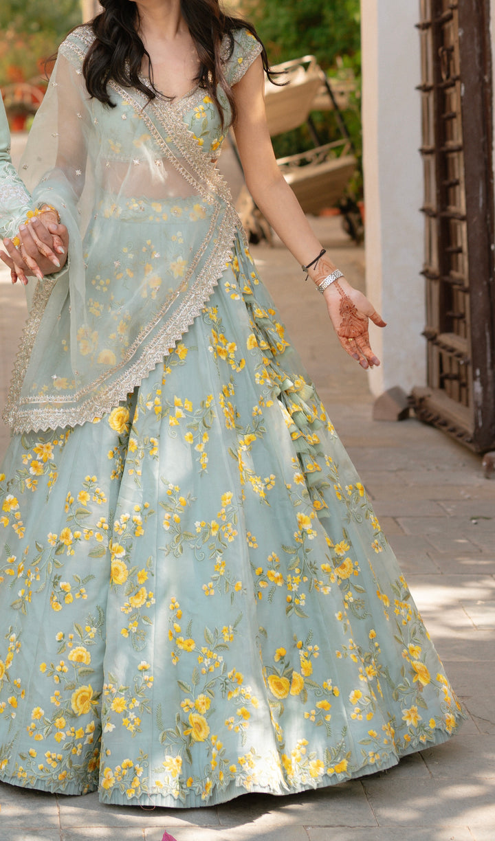 Anushree Reddy Floral Embroidered Lehenga Set