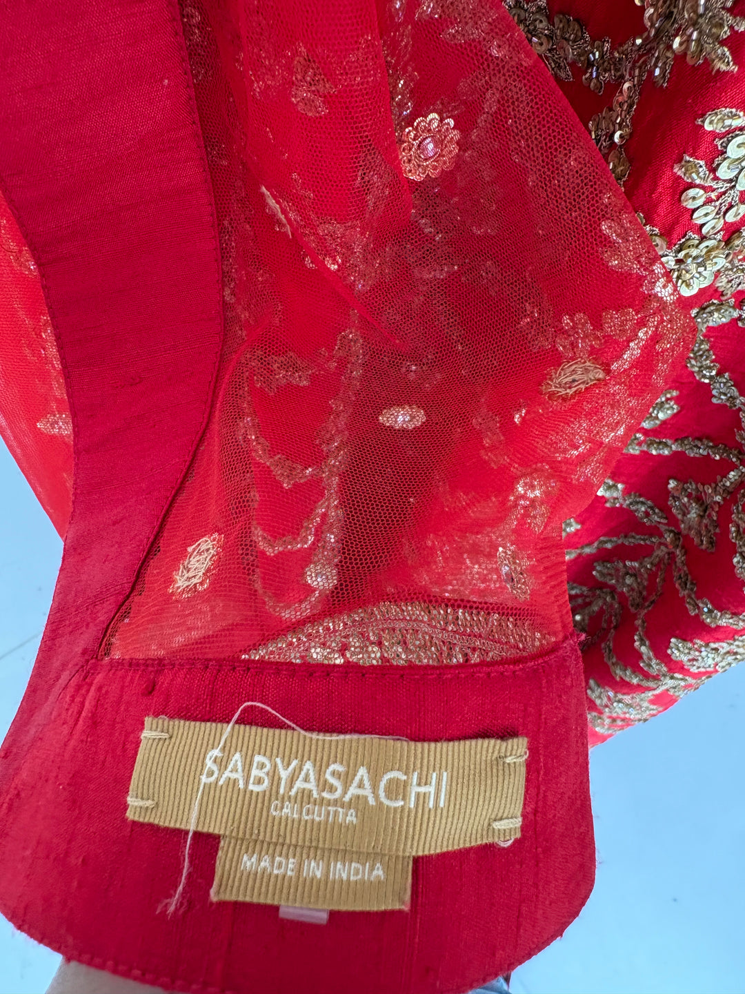 Sabyasachi Red  Embroidered Bridal Lehenga Set