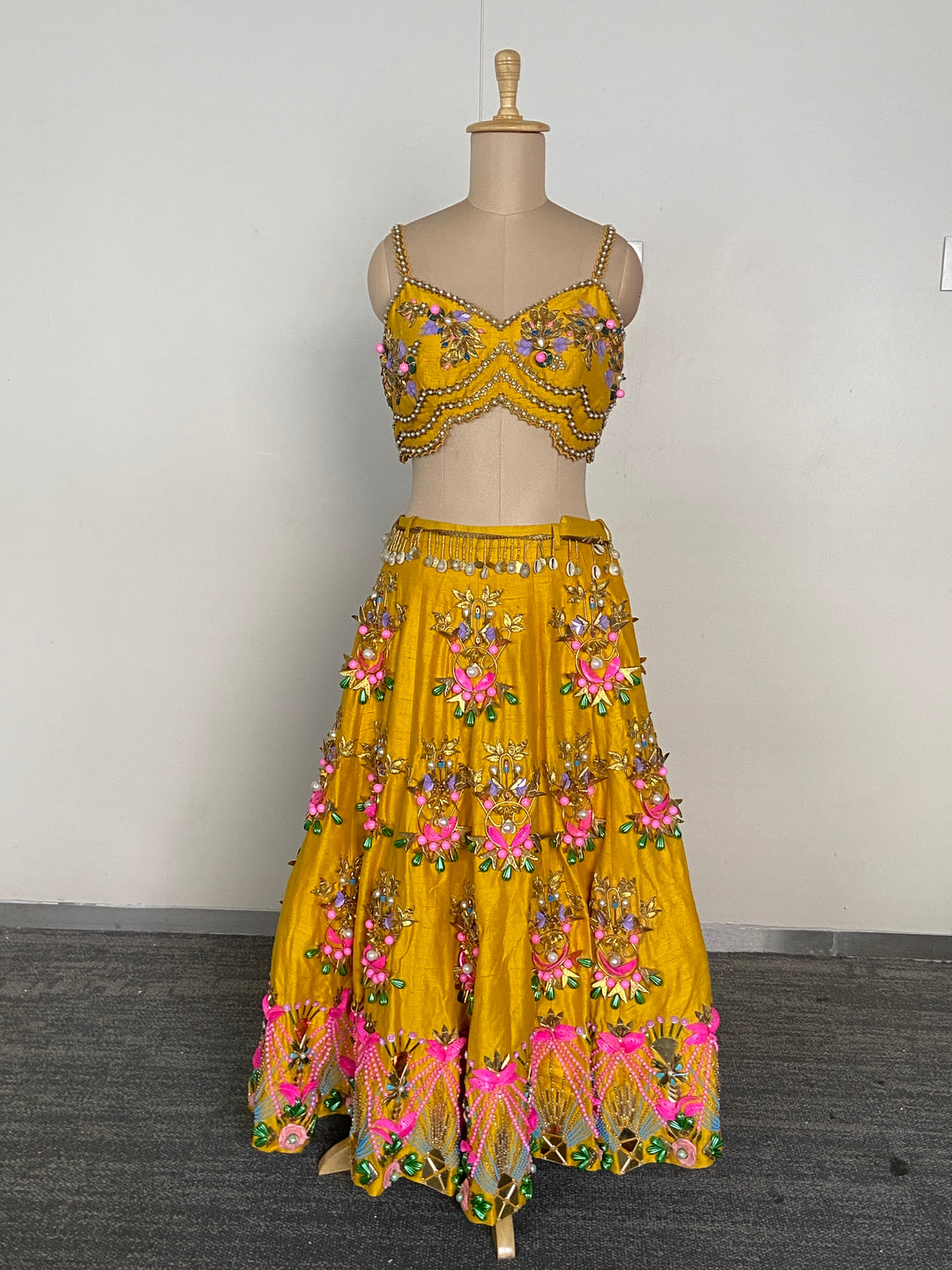 Papa Don't Preach Mustard Yellow Embellished Lehenga Set