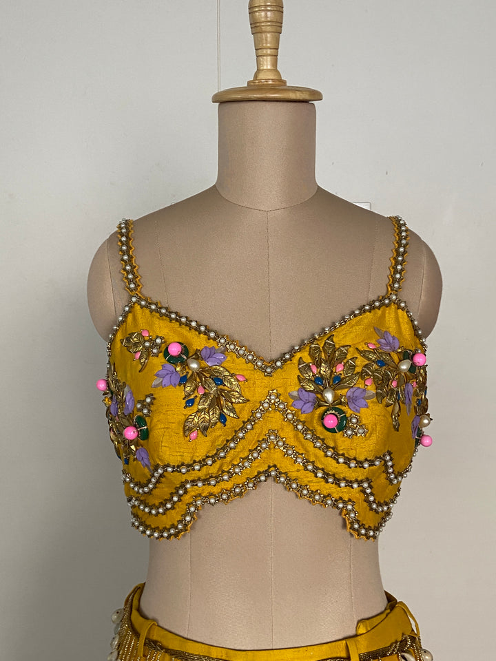 Papa Don't Preach Mustard Yellow Embellished Lehenga Set