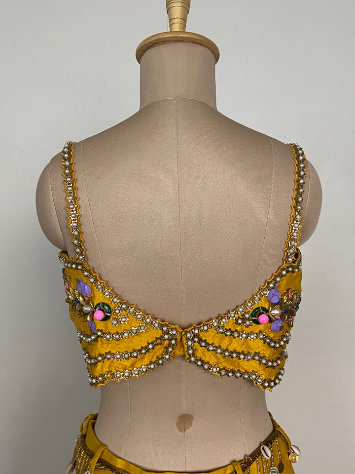 Papa Don't Preach Mustard Yellow Embellished Lehenga Set