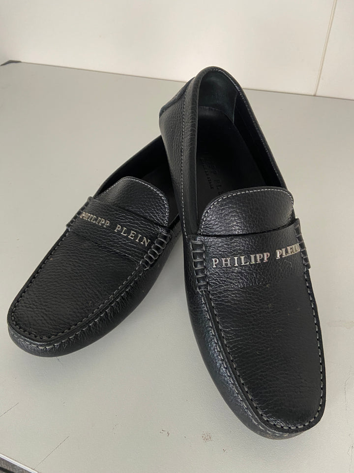 Philipp Plein Black Leather Loafers – Size 40