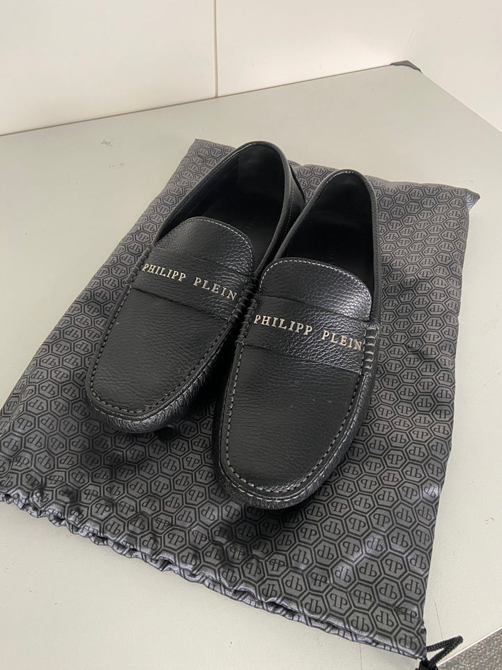 Philipp Plein Black Leather Loafers – Size 40