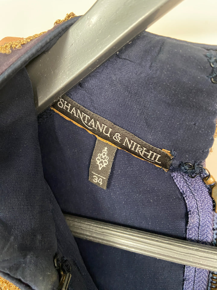 Shantanu & Nikhil Blue Embroidered Gown