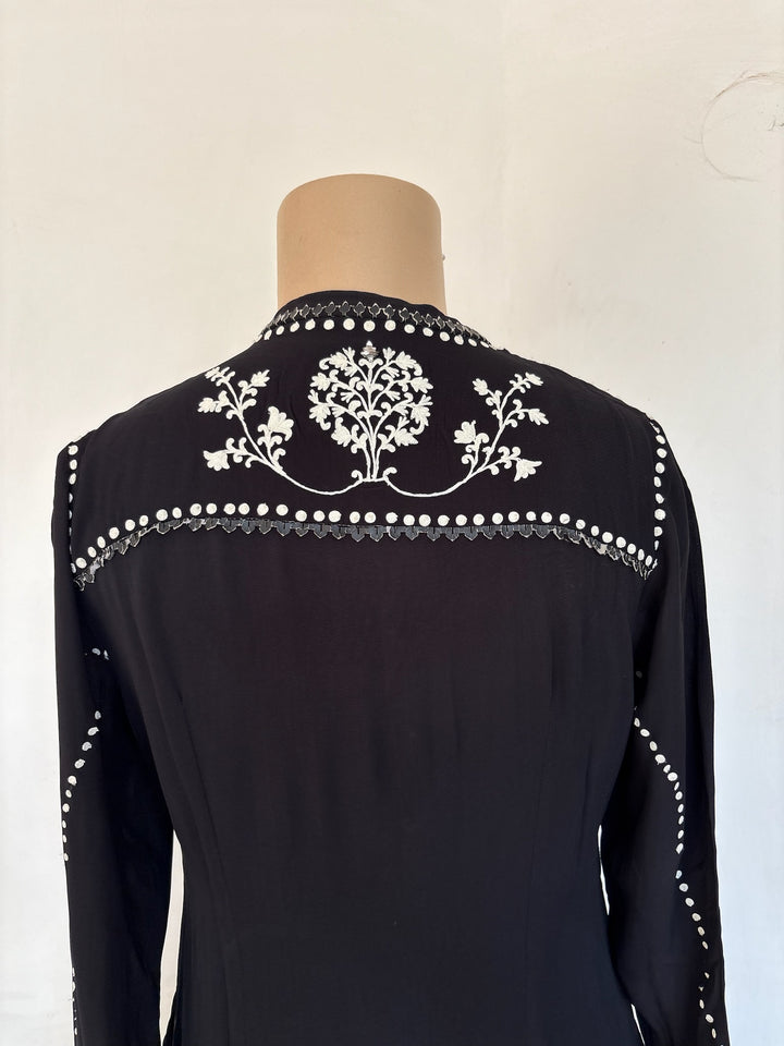 AM:PM Black Embroidered Kurta Set
