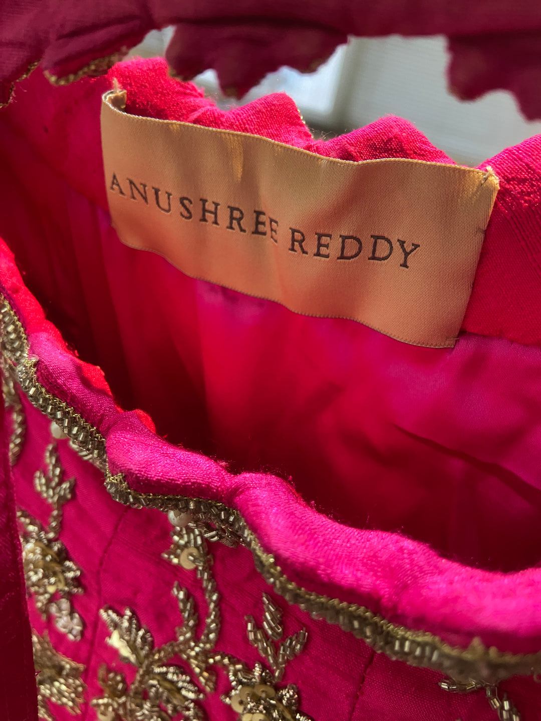 Anushree Reddy Fuchsia Pink Embellished Bridal Lehenga Set