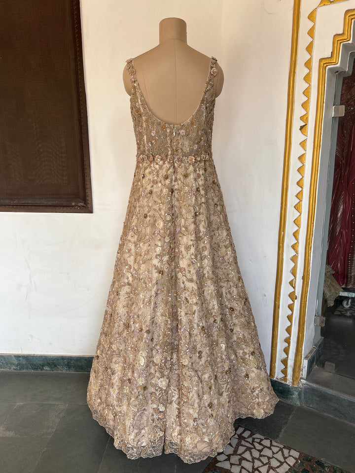 Shyamal & Bhumika Embroidered Gown with Cape