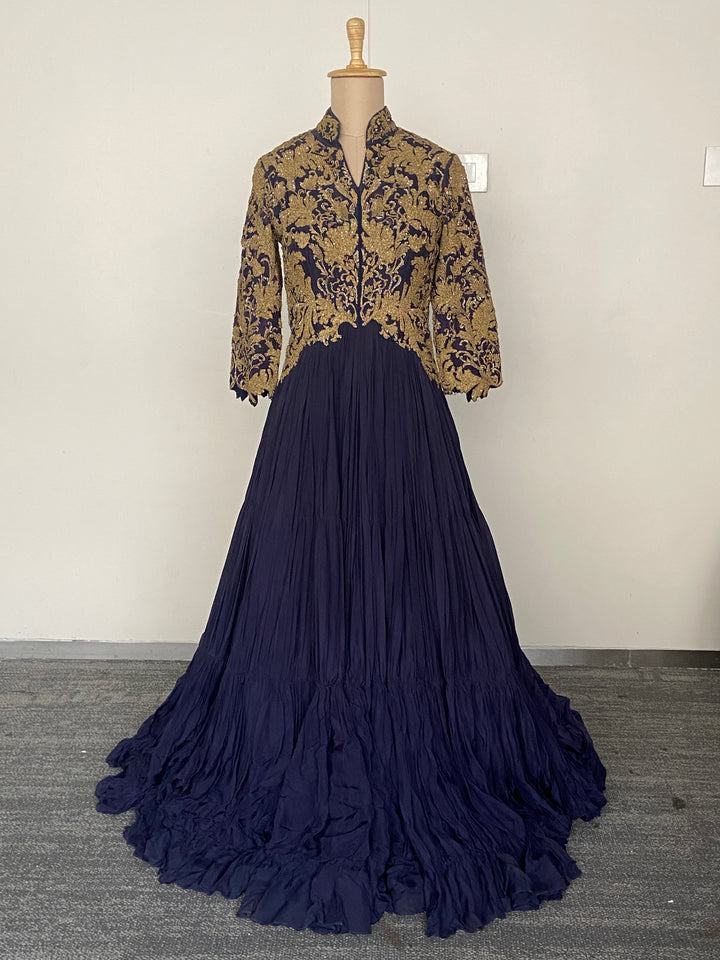 Shantanu & Nikhil Blue Embroidered Gown