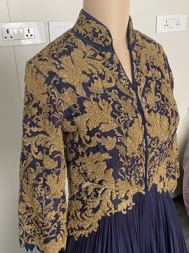 Shantanu & Nikhil Blue Embroidered Gown