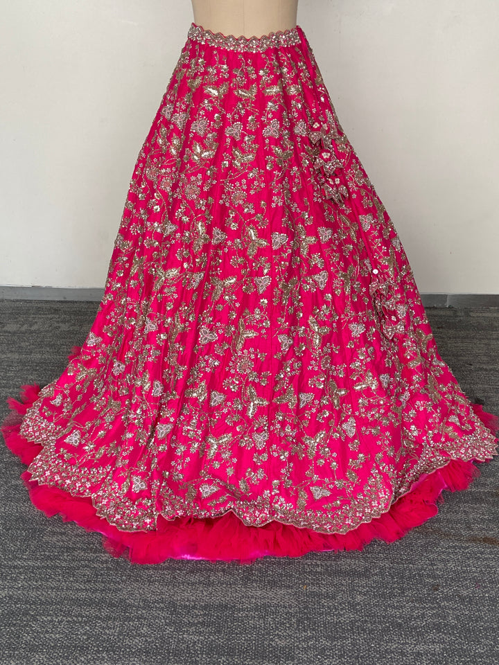 Anushree Reddy Fuchsia Pink Embellished Bridal Lehenga Set