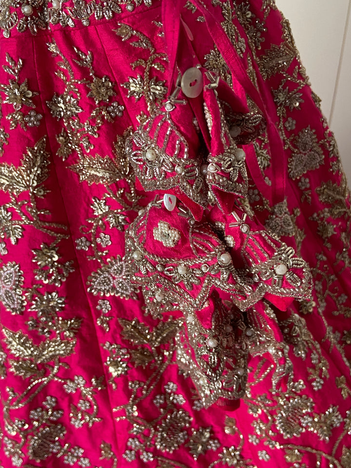 Anushree Reddy Fuchsia Pink Embellished Bridal Lehenga Set