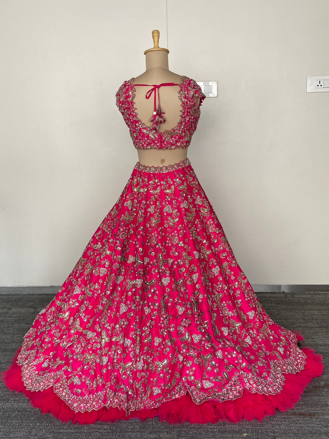 Anushree Reddy Fuchsia Pink Embellished Bridal Lehenga Set