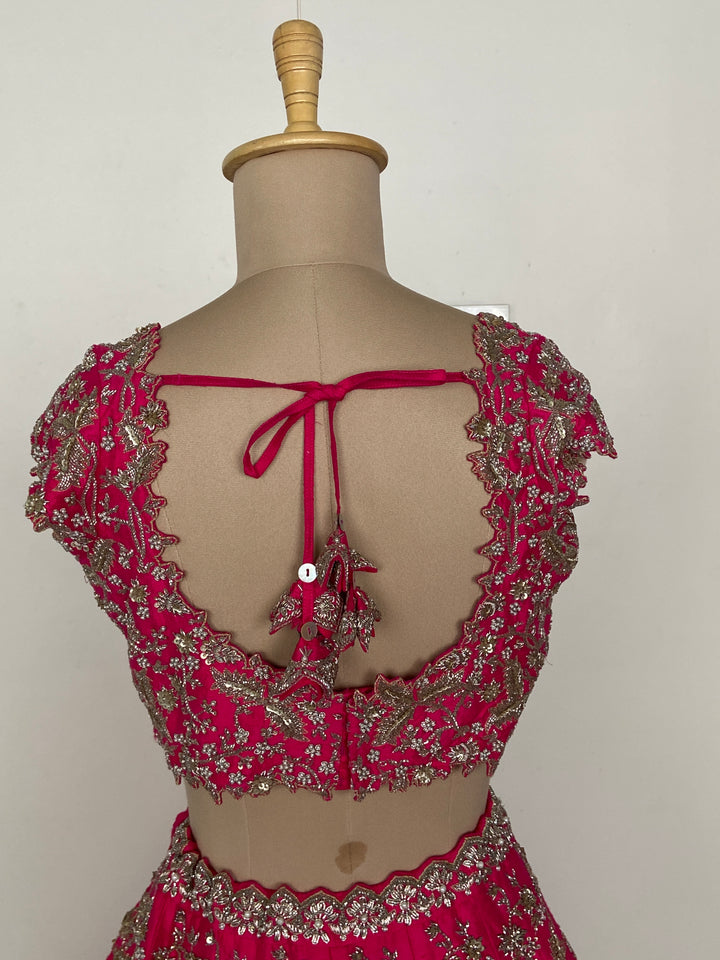 Anushree Reddy Fuchsia Pink Embellished Bridal Lehenga Set