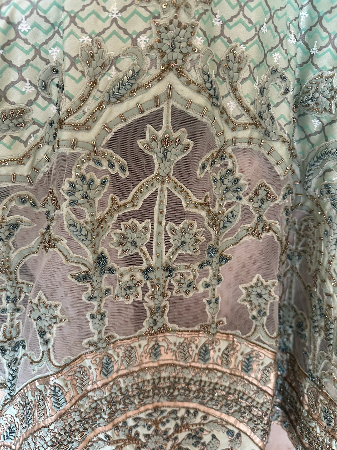 Shantanu & Nikhil Mint Green Embroidered Lehenga Set