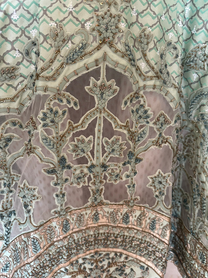 Shantanu & Nikhil Mint Green Embroidered Lehenga Set