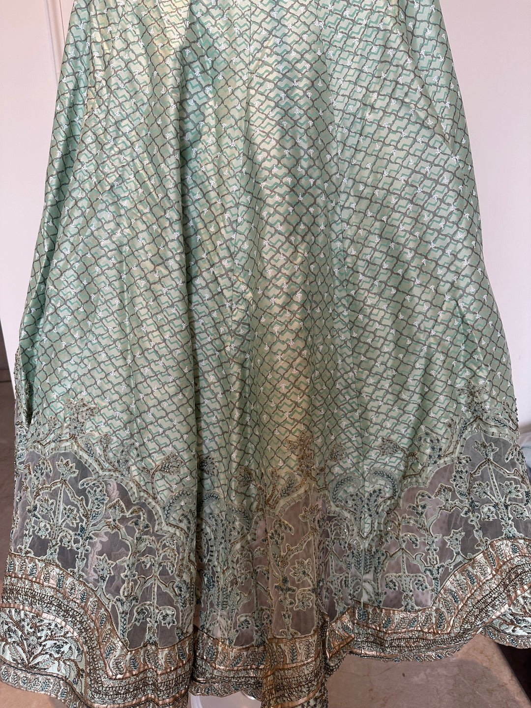 Shantanu & Nikhil Mint Green Embroidered Lehenga Set