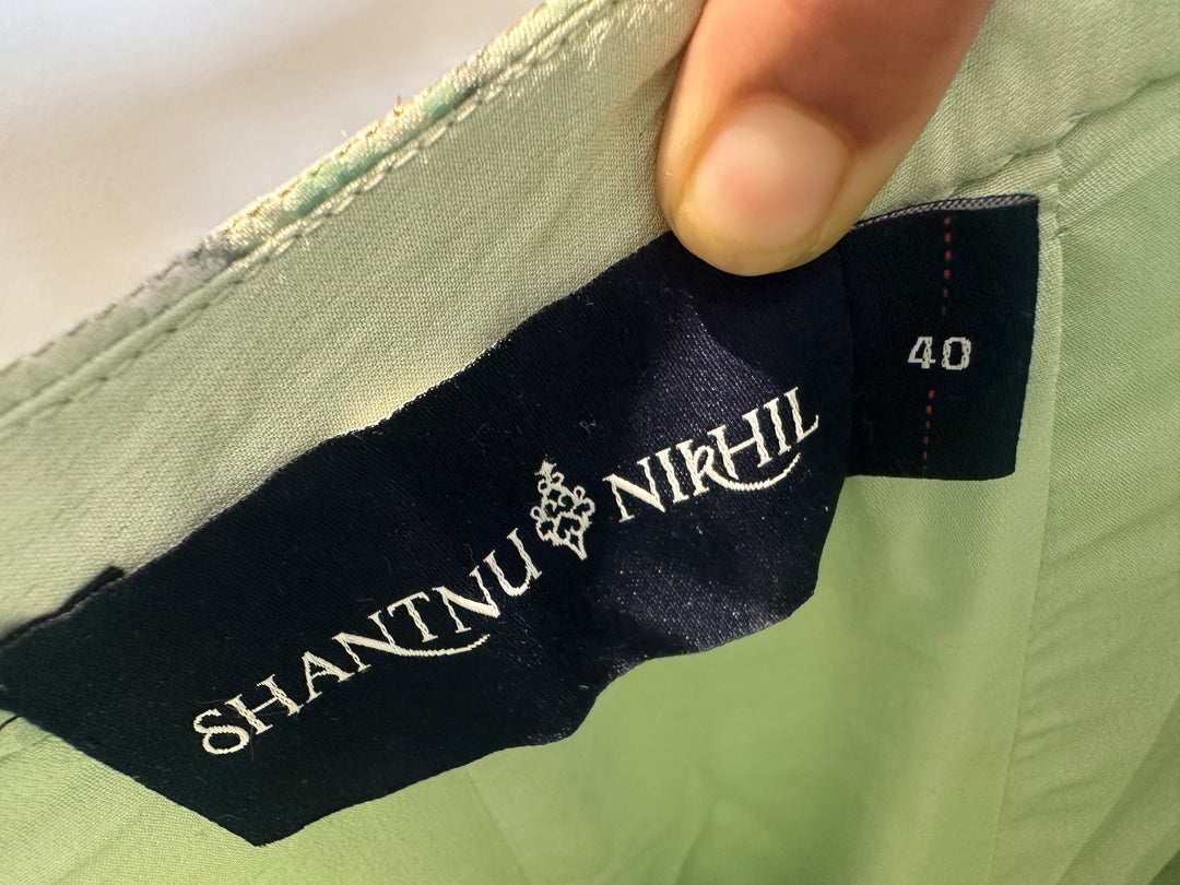 Shantanu & Nikhil Mint Green Embroidered Lehenga Set