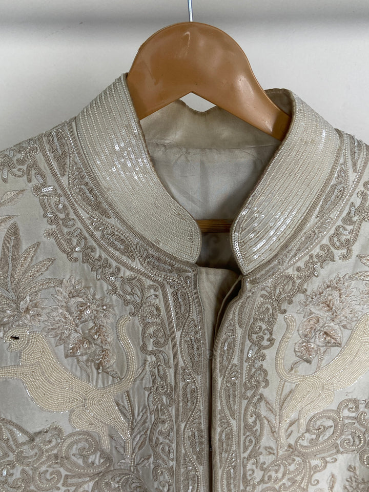 Rohit Bal Ivory Embroidered Sherwani with Waist Belt