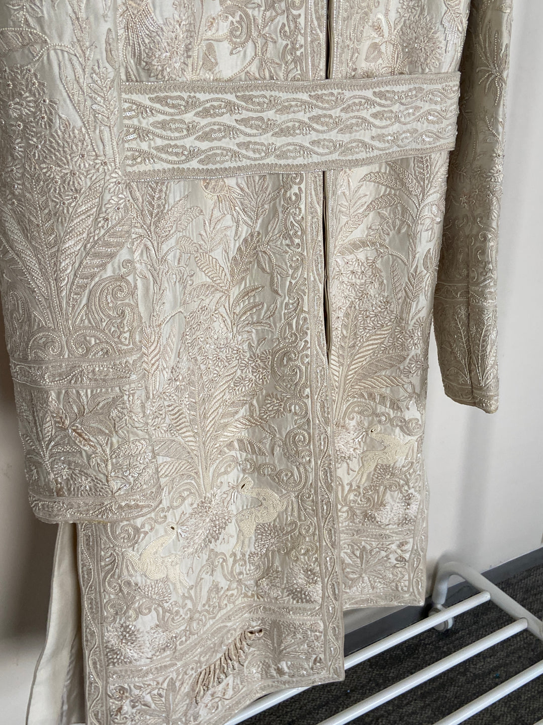 Rohit Bal Ivory Embroidered Sherwani with Waist Belt
