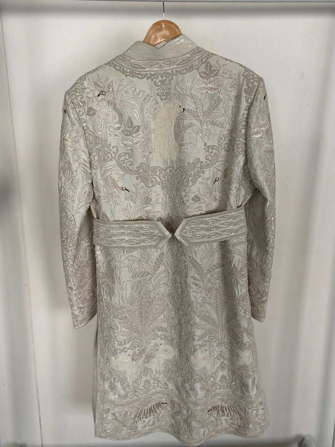 Rohit Bal Ivory Embroidered Sherwani with Waist Belt