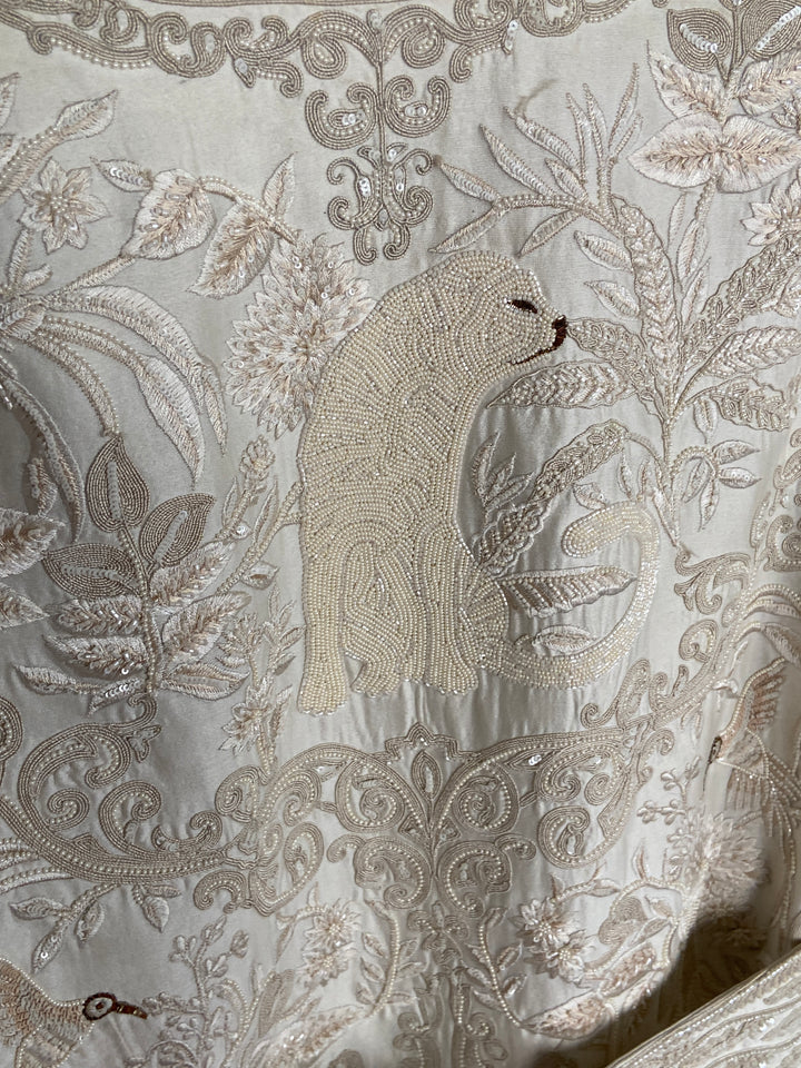 Rohit Bal Ivory Embroidered Sherwani with Waist Belt