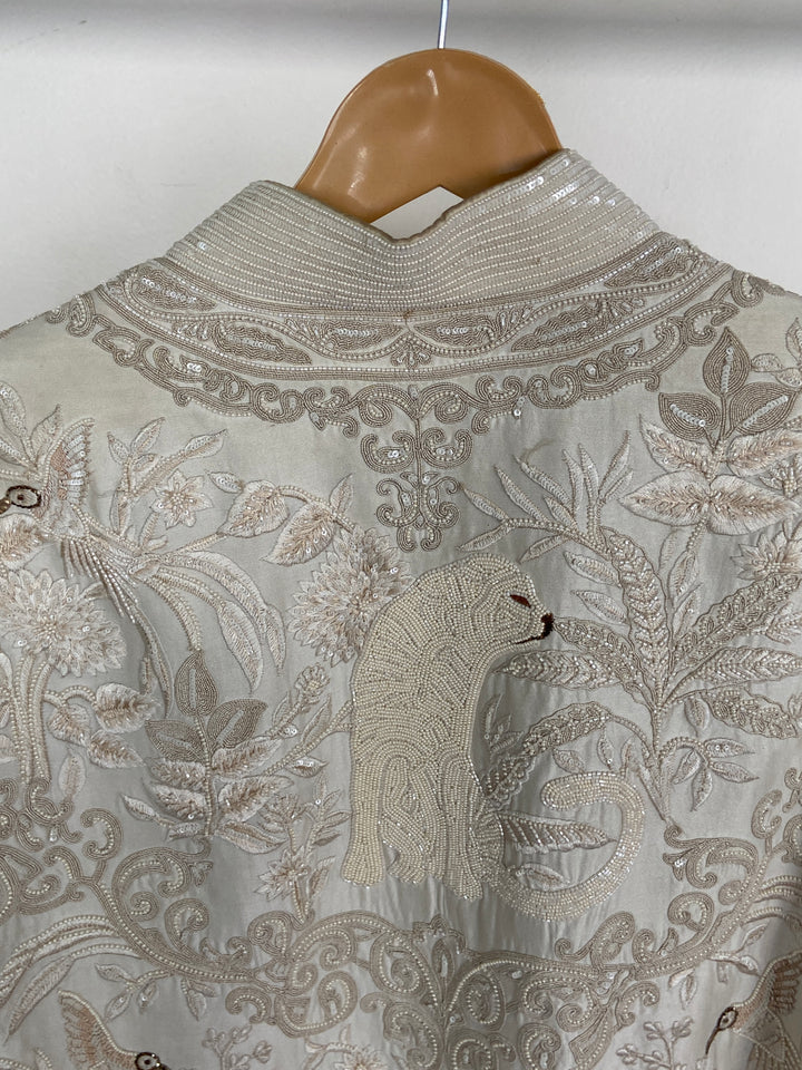 Rohit Bal Ivory Embroidered Sherwani with Waist Belt