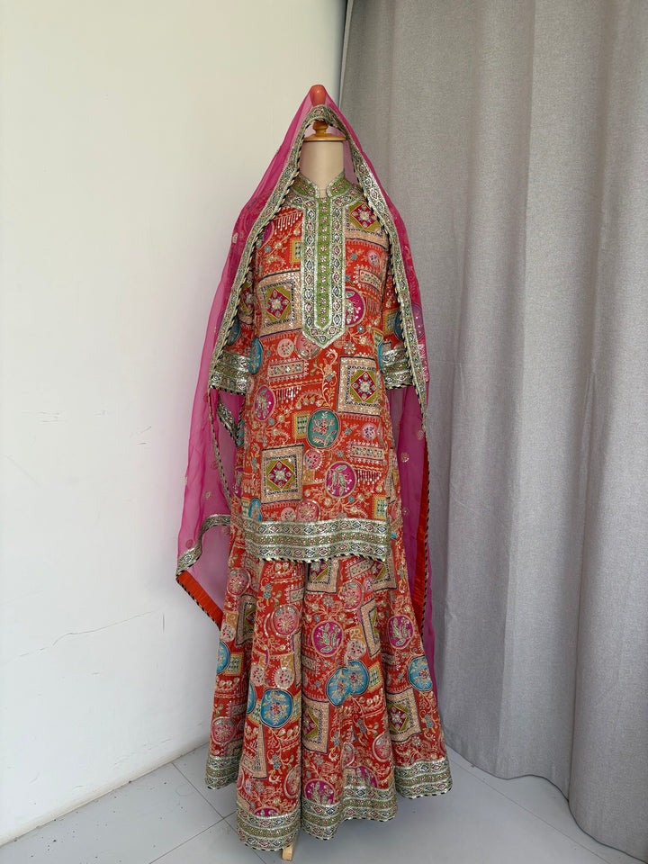 Dabiri Embroidered Gharara Set