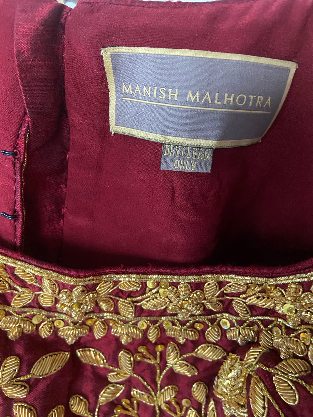 Manish Malhotra Handwoven Red & Gold Banarasi Saree Set