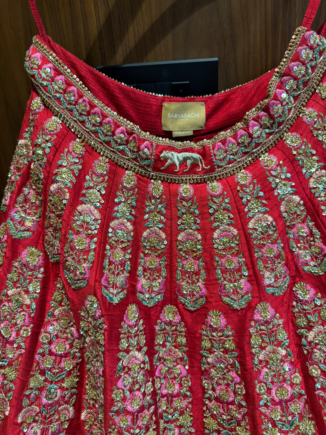 Sabyasachi Red Embroidered Bridal Lehenga Set