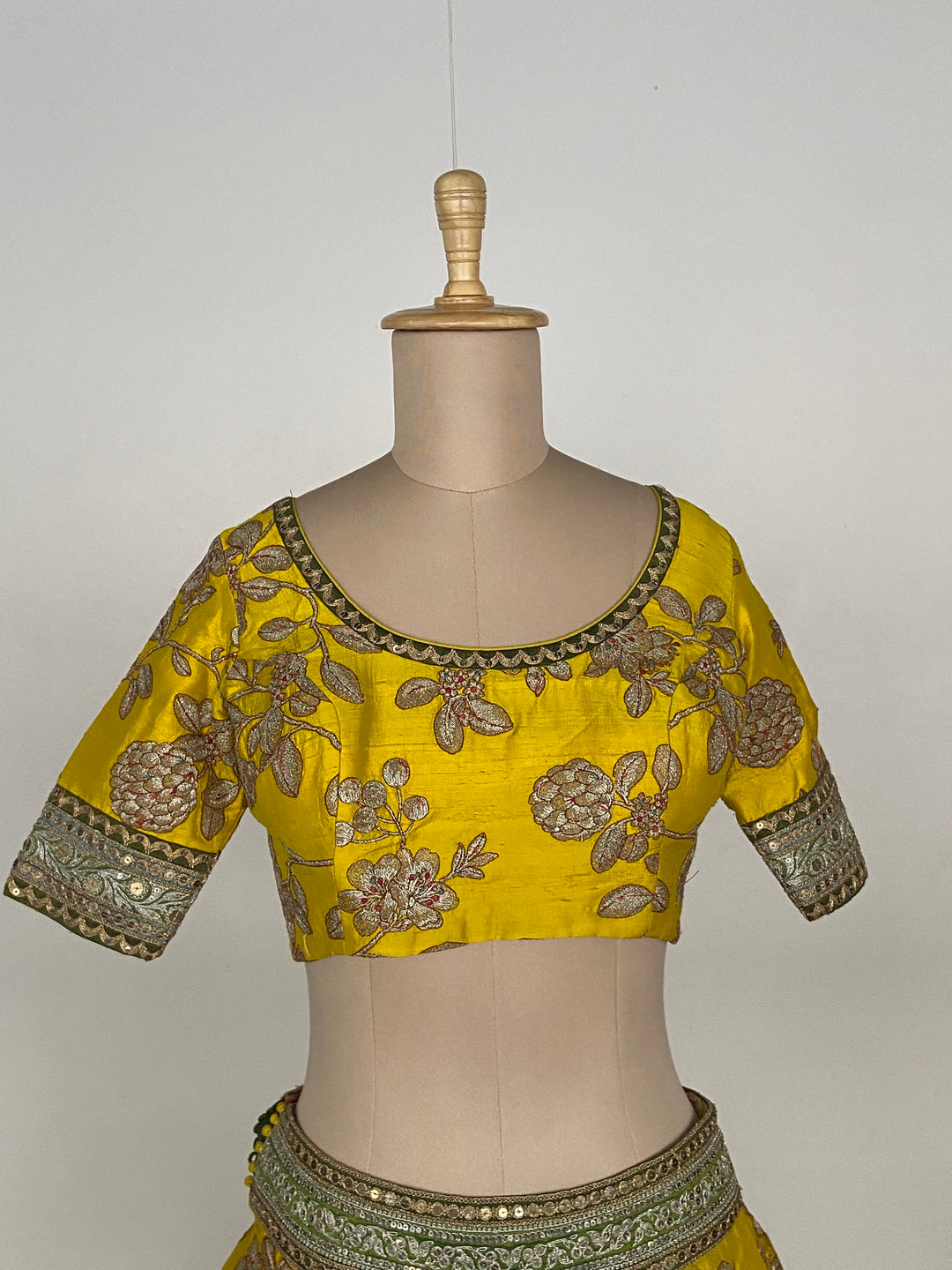 Sabyasachi Yellow Floral Embroidered Lehenga Set
