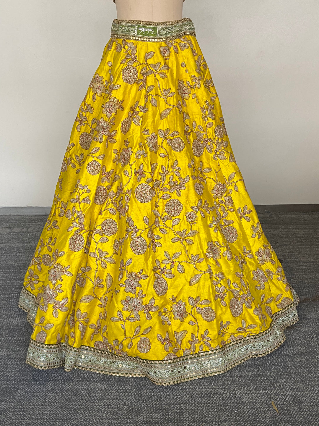 Sabyasachi Yellow Floral Embroidered Lehenga Set
