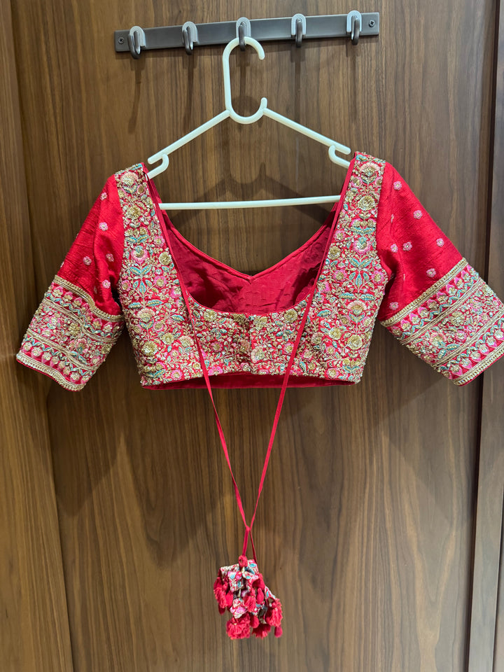 Sabyasachi Red Embroidered Bridal Lehenga Set