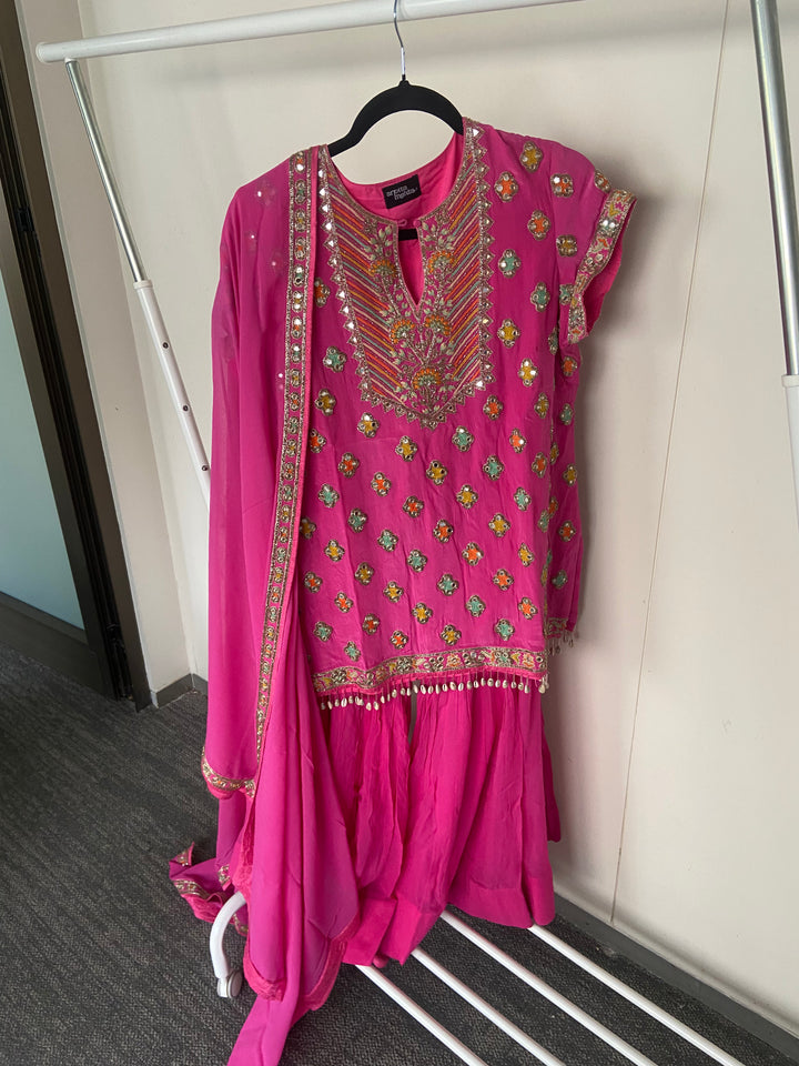 Arpita Mehta Pink Embellished Sharara Set
