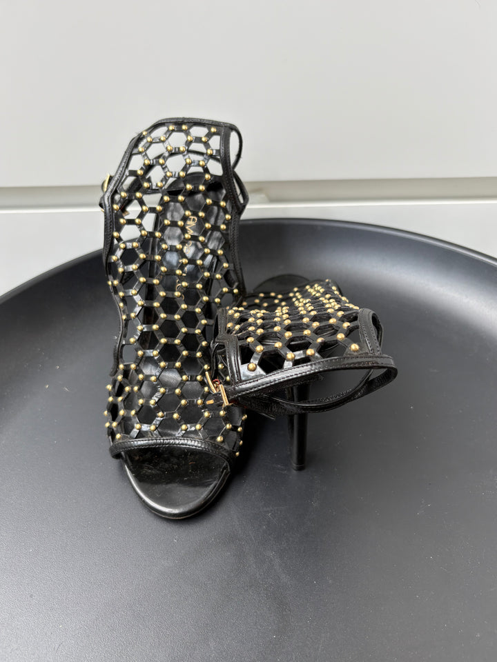Tamara Mellon Black Submission Studded Sandals Size 37