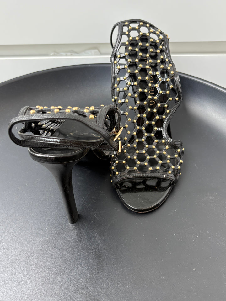 Tamara Mellon Black Submission Studded Sandals Size 37