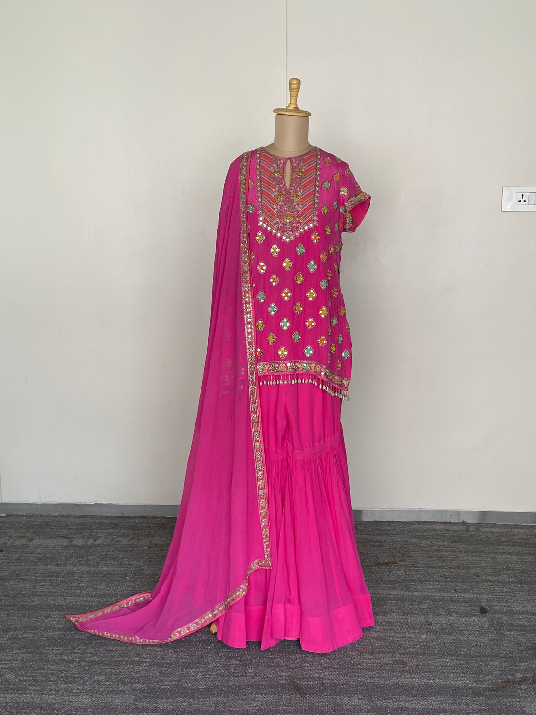 Arpita Mehta Pink Embellished Sharara Set