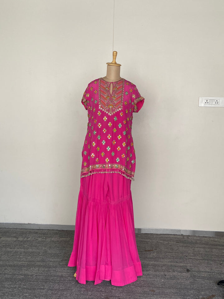 Arpita Mehta Pink Embellished Sharara Set