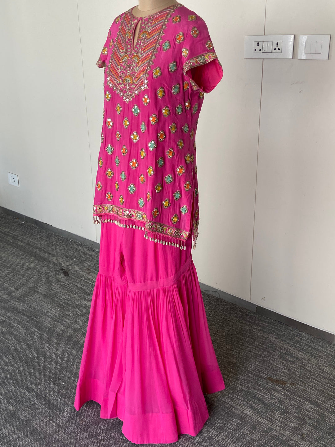 Arpita Mehta Pink Embellished Sharara Set