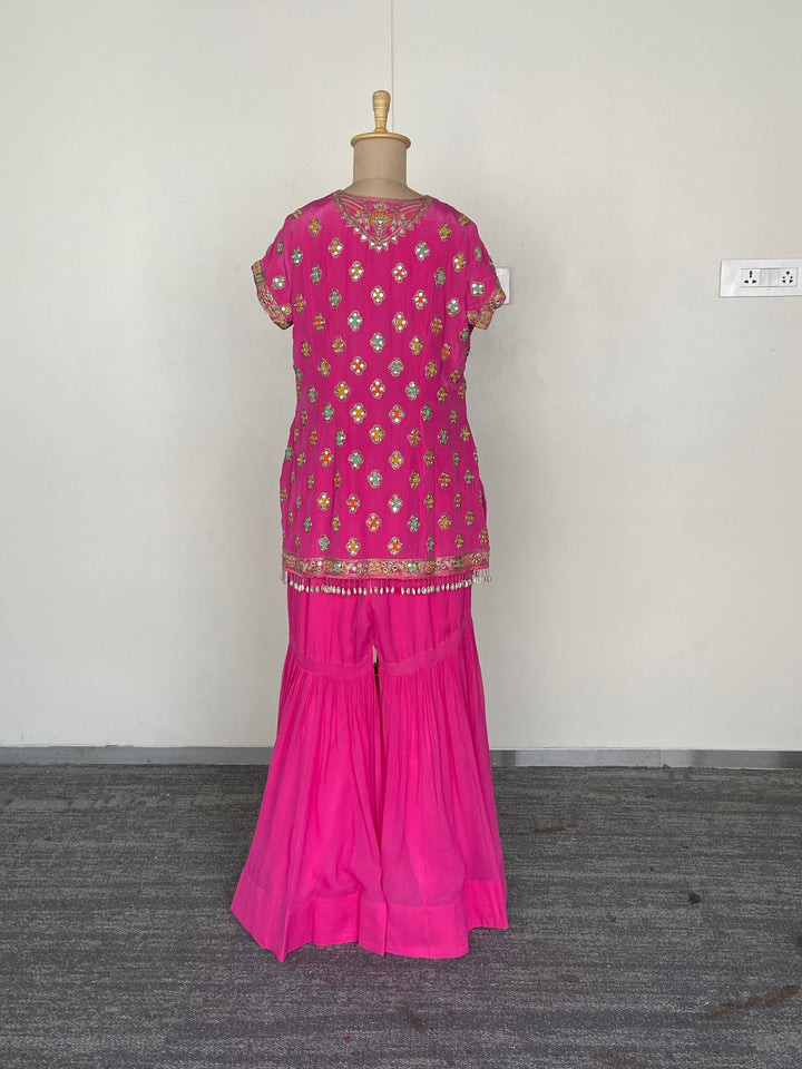 Arpita Mehta Pink Embellished Sharara Set
