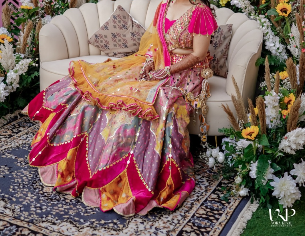 Liz Paul Multicolour Embroidered Lehenga Set