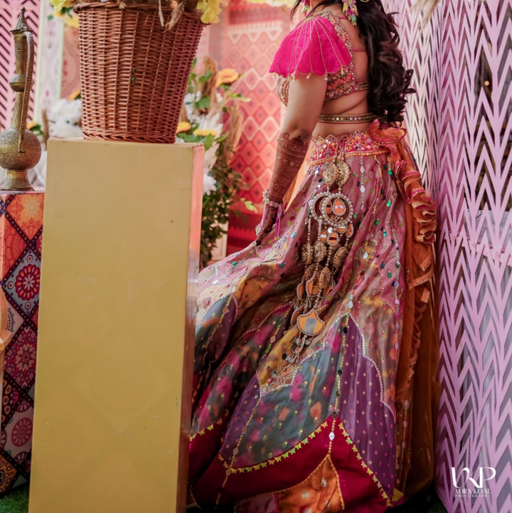 Liz Paul Multicolour Embroidered Lehenga Set