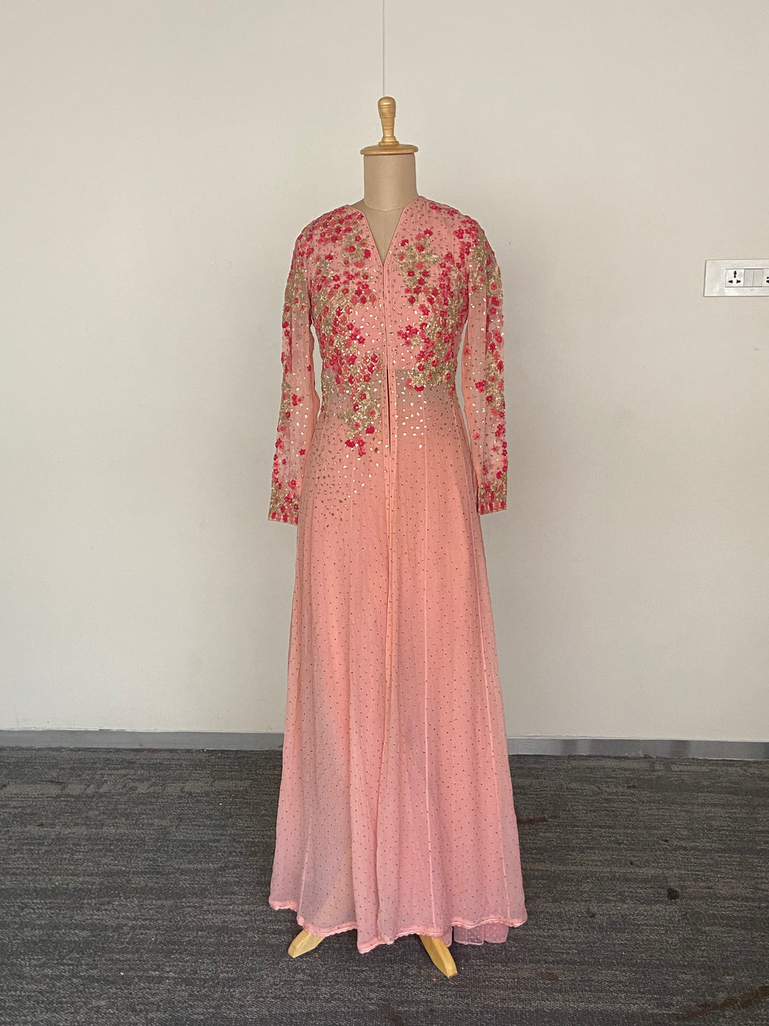 Dolly J Blush Pink Embellished Anarkali  with Dupatta