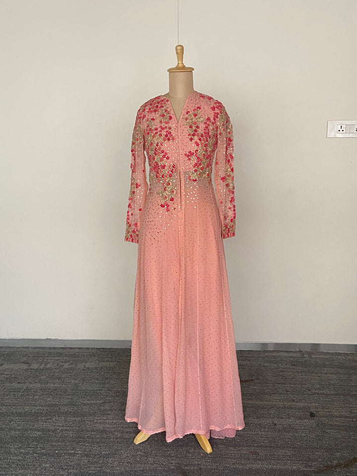 Dolly J Blush Pink Embellished Anarkali  with Dupatta