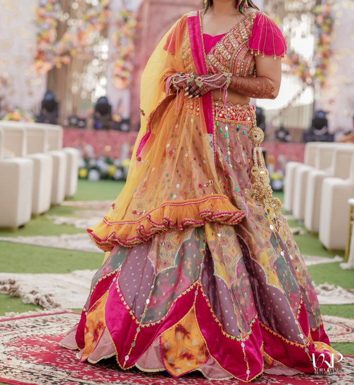 Liz Paul Multicolour Embroidered Lehenga Set