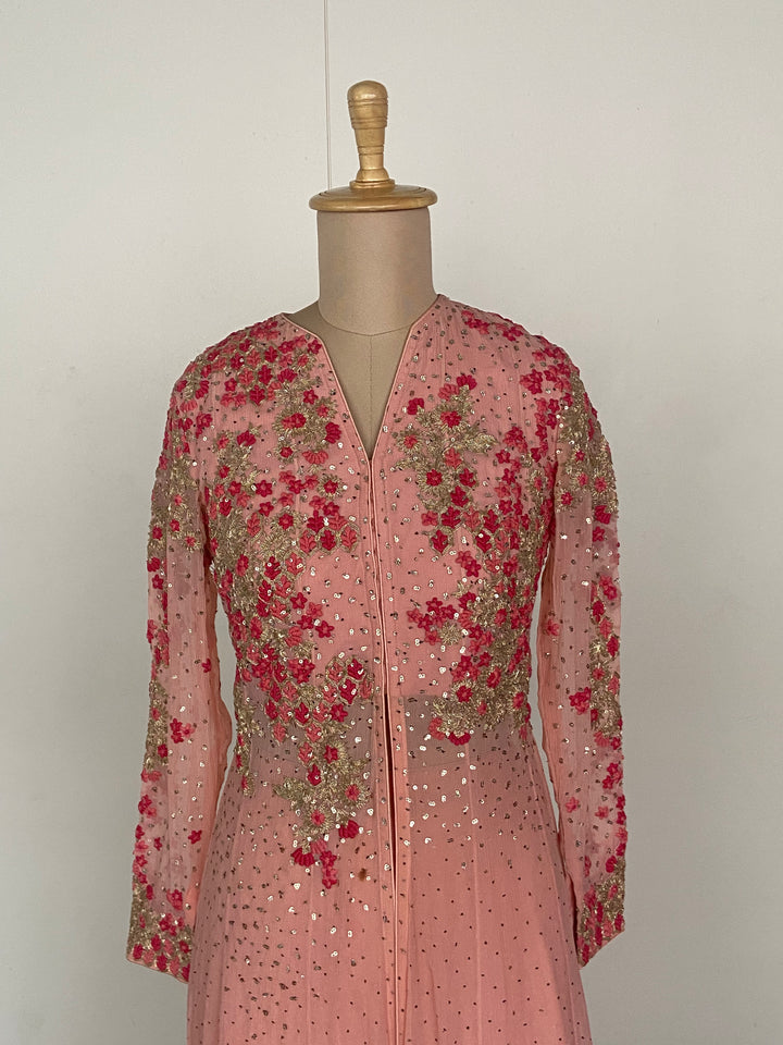 Dolly J Blush Pink Embellished Anarkali  with Dupatta