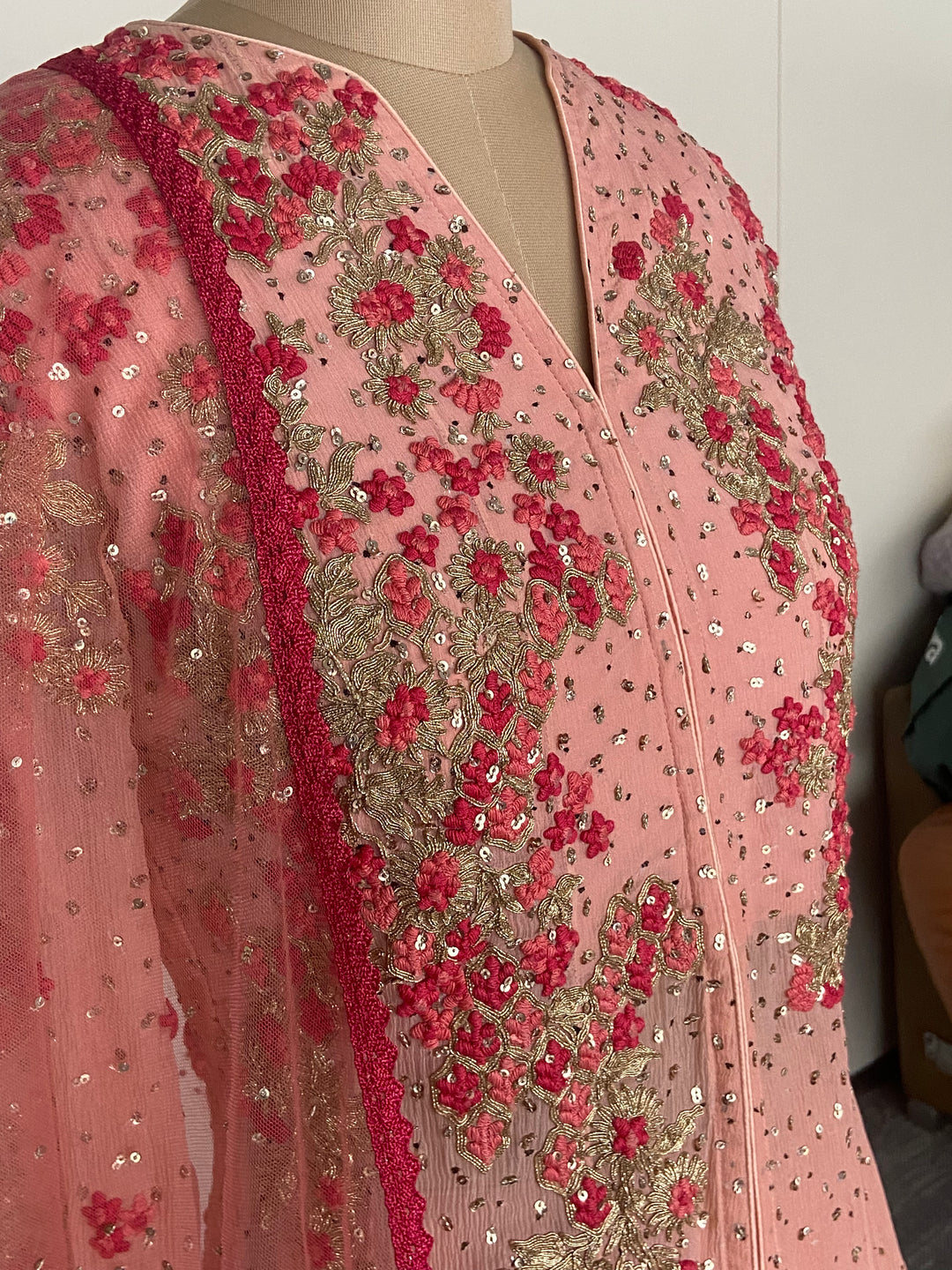 Dolly J Blush Pink Embellished Anarkali  with Dupatta