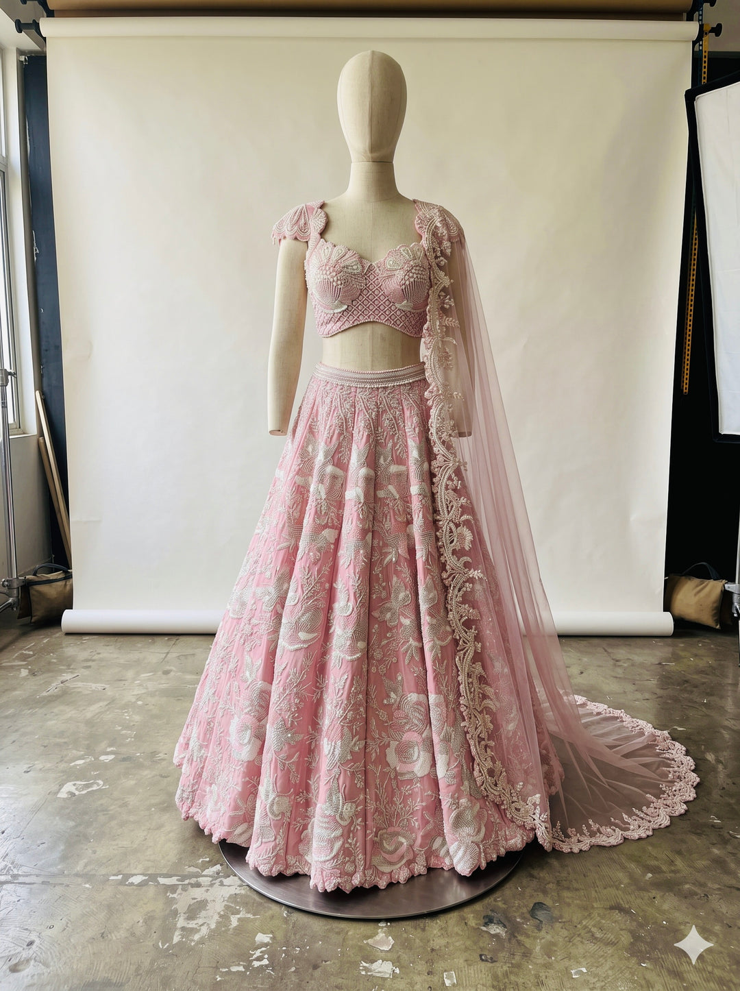 Rianta’s Blush Pink Embroidered Lehenga