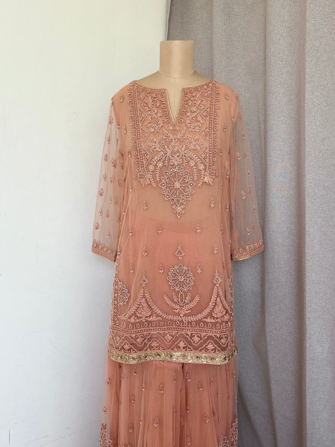 Tarun Tahiliani Dusty Rose Embellished Sharara Set