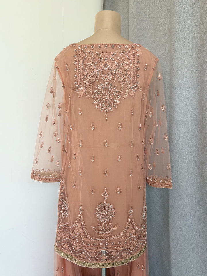 Tarun Tahiliani Dusty Rose Embellished Sharara Set