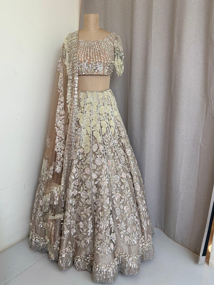 Manish Malhotra Champagne Embellished Lehenga Set